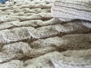 Cute!!! Cream Cable knit Sweater Tan thumbnail 4