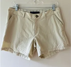 Eastern Mountain Sports Hiking‎ Shorts Sz 6 Women Beige Stretch Nylon 5 Pocket Stretch Low Waist thumbnail 1
