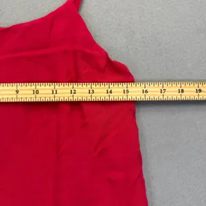 Alice‎ + Olivia Red 100% Silk Mini Dress Ruffle Hem Spaghetti Strap Womens Small thumbnail 3