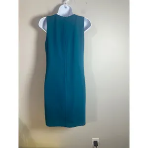 Vince Womens Teal Blue Sleeveless Shift Mini Dress Size 2‎ V1588-90389 thumbnail 6
