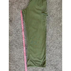 Aerie Olive Green Linen Blend Cargo Pants Women’s Small thumbnail 7