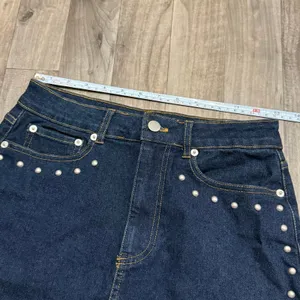 Altar’d State Studded Denim Mini Skirt Dark Wash NWOT Size Small thumbnail 5