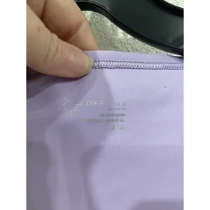 OFFLINE by Aerie Shirt Womens Medium Purple V Neck Short Sleeve Crop Activewear thumbnail 3