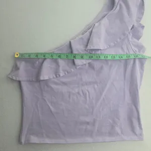 Maeve‎ Anthropologie -1635 NWT Lavender Ruffle One Shoulder Top Lavander Large thumbnail 8