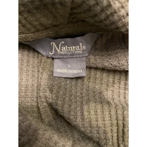 Natural Reflections Camo Waffle Knit Cowl Neck Hoodie Kangaroo Pocket L Military thumbnail 4