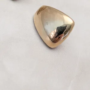 Vintage Clip On Earrings Slightly Curved Stylish Gold Tone Large Chunky - Marks thumbnail 5
