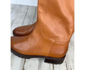 Nordstrom LEA Boots Womens Size 5.5 Tan Riding Knee-High Side Zip Classic thumbnail 5