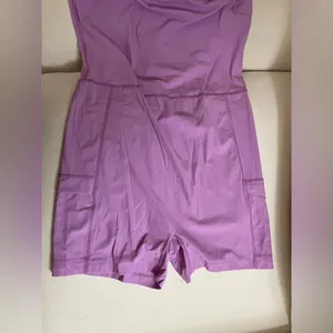 NWT Outdoor Voices SOLD OUT One Shoulder Dress Built in Shorts Lavender Size L thumbnail 12