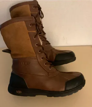 UGG Women's Brown Leather & Suede Butte Lace-Up Insulated Boots US 8 thumbnail 1