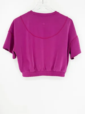 Lululemon Softstreme Gathered T-Shirt Women's 10 Magenta Purple thumbnail 3