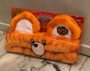 Care Bears nwt Orange Fuzzy spa Headband with Pumpkin trick or sweet bear thumbnail 1