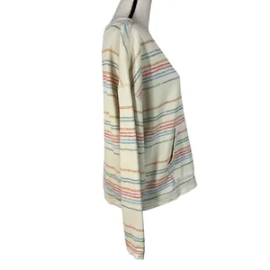 PrAna Medium Cozy Up Suncation Top Striped Long Sleeves Stretch Boat Neck Pocket thumbnail 3