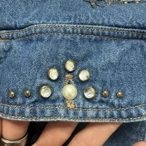 Vintage Green Field Western Decorative‎ Denim Shirt thumbnail 3