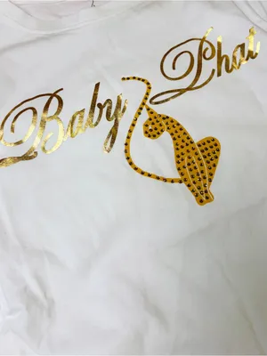 NWT Baby Phat White and Gold Tee with Rhinestone Car Size Medium thumbnail 2