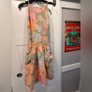 Free People Desert Island Mini Dress in Rainforest Combo size Medium, NWT thumbnail 5