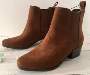 Suede Ankle Boots, Size 6 1/2 Brown thumbnail 2