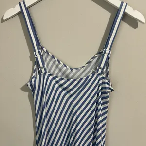 J. Crew Gwyneth Slip Midi Dress Women's 2 Cupro Blend Blue White Striped V-Neck thumbnail 7