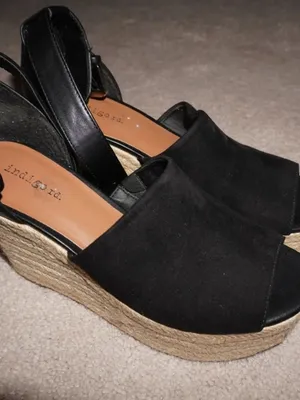 Black Espadrille Platform Sandals thumbnail 3
