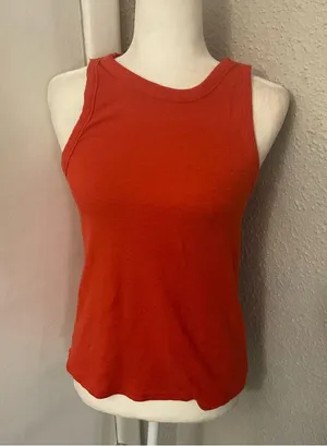 Madewell Orange Westville Tank M AN456 Casual Dopamine Boho Classic Preppy Twee thumbnail 3