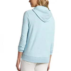 Peter Millar Women’s Lava Wash Hoodie Blue Spruce Space Dye Size XS Heather Hood thumbnail 3