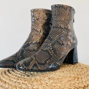 Zara Brown and Black Snakeskin Ankle Boots thumbnail 6