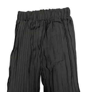 Black Pleated Semi Sheer Pull On Beach Pool Cover Up Pants Small thumbnail 2
