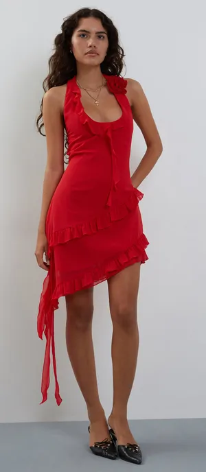 Red motel rocks mini dress halter neck thumbnail 1