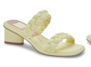 NEW Dolce Vita Ronin Light Yellow Double Braided Strap Sandal Size 6 MSRP $115 thumbnail 1