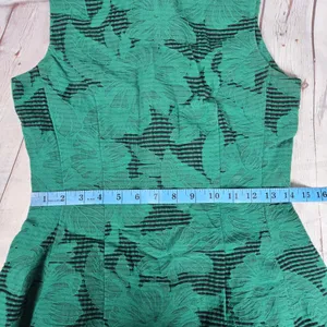 Eva Mendes New York Company Green Floral‎ Jacquard Fit Flare Sleeveless Dress 2 thumbnail 8