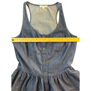 Copper Key Denim‎ Chambray Button Front Racerback Fit & Flare Dress M thumbnail 3