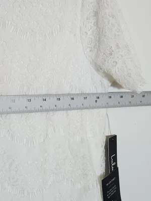Lulus White Lace Mini Shift Dress NWT Size Large thumbnail 7