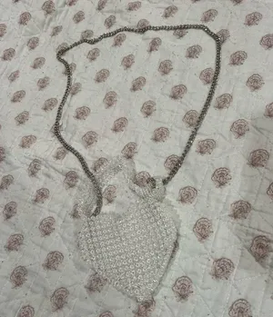 Handmade Clear Beaded Heart mini purse thumbnail 1