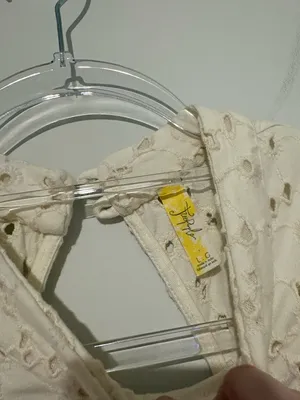 Free People Eyelet Keyhole Tank Top Ivory size Large‎ thumbnail 4