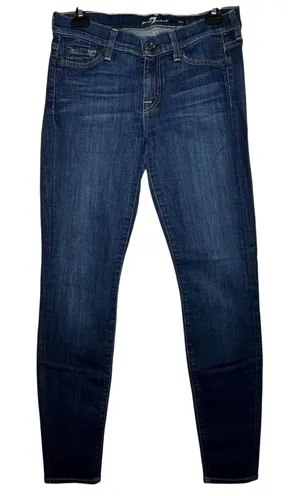 Seven For All Mankind The Skinny Jeans Dark Wash Size 28 Mid Rise Stretch‎ thumbnail 1