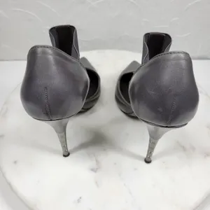 Elizabeth & James Stiletto Heels Womens 8 Gray Leather T-Strap Metal Spike Heel thumbnail 16