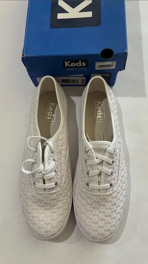 Keds Women's White Floral Crochet Lace-Up Sneakers thumbnail 1