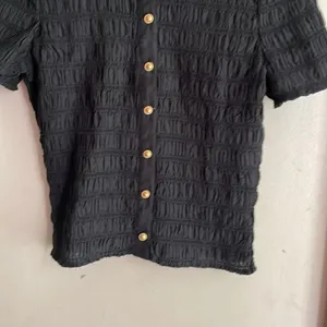 J.Crew Smocked button-up shirt in cotton-blend voile black thumbnail 5
