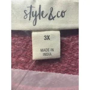 Style & Co Scarlet Crush Lounge Sweatshirt 3X Plus‎ Size Red Pink Raglan thumbnail 4