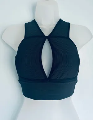 Buffbunny Sphynx Sports Bra Ribbed Black Medium thumbnail 1