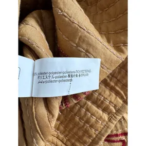 Zara Retro Bohemian Cottagecore Tan Quilted Adjustable V-Neck Wrap Vest thumbnail 7