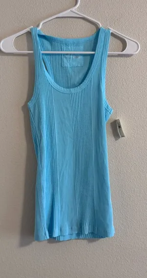 NWT aerie Ribbed Tank Top - Light Blue thumbnail 1