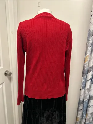 Lauren Jeans Co black label vintage cotton sweater with gold buttons thumbnail 4