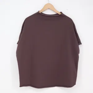 Unbranded Sweatshirt Womens OS Boxy Short Sleeve Plum Raw Hem Good thumbnail 2