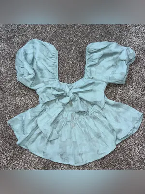 Puff Sleeve Peplum Top thumbnail 3