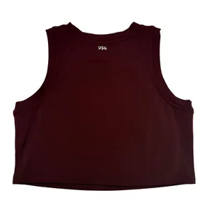 DSG x Twitch + Allison Women's High Neck Active Crop Tank Top Wine Red Size S thumbnail 4