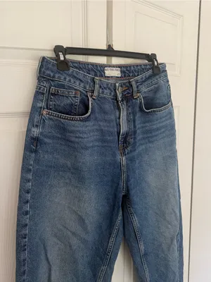 Free People Barrel Leg Baggy Oversized Jeans Medium Blue Wash Size 28 thumbnail 3