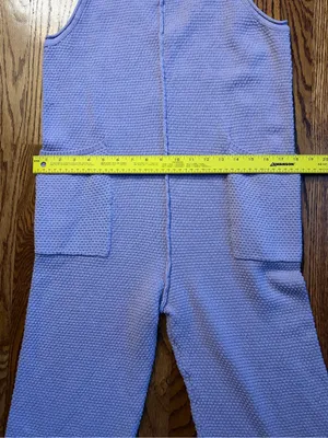 Free People Hailee Sweater Jumper Lilac XS Waffle Knit Cotton Jumpsuit Pockets thumbnail 8