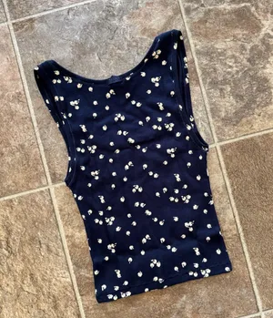 Skims Cotton Rib Tank Navy Daisy Print Small thumbnail 8