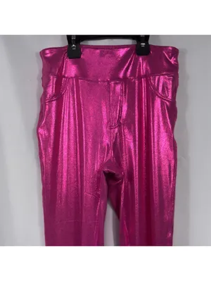 Halara Metallic Hot Pink High Rise Leggings M NWT thumbnail 2