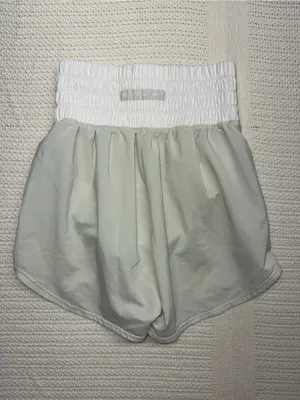 Nike Women's Athletic Shorts in Sage Green with White Waistband thumbnail 5